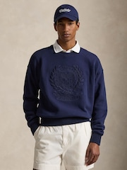 Polo Ralph Lauren Refined Navy Wimbledon Tonal Polo Crest Relaxed Fit Crewneck Sweatshirt - Image 1 of 3