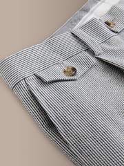 Blue Signature Leomaster Tailored Fit Seersucker Texture Stripe Suit Trousers - Image 10 of 12