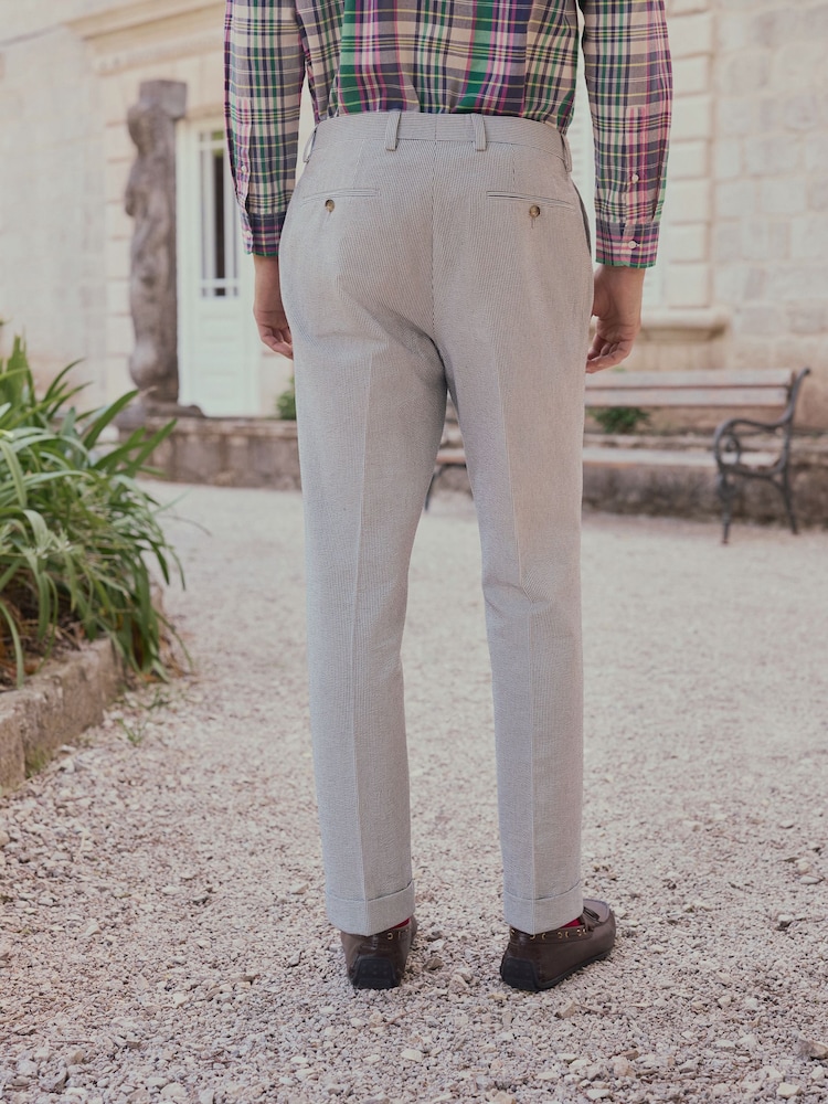 Blue Signature Leomaster Tailored Fit Seersucker Texture Stripe Suit Trousers - Image 2 of 12