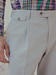 Blue Signature Leomaster Tailored Fit Seersucker Texture Stripe Suit Trousers - Image 4 of 12