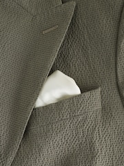 Green Signature Leomaster Double Breasted Tailored Fit Seersucker Texture Stripe Suit Jacket - Image 11 of 12