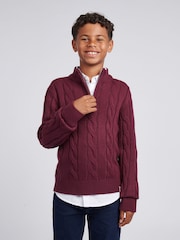 Lila - U.S. Polo Assn. Boys Cable Knit Funnel Jumpers - Bild 1 von 7