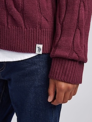 Lila - U.S. Polo Assn. Boys Cable Knit Funnel Jumpers - Bild 2 von 7