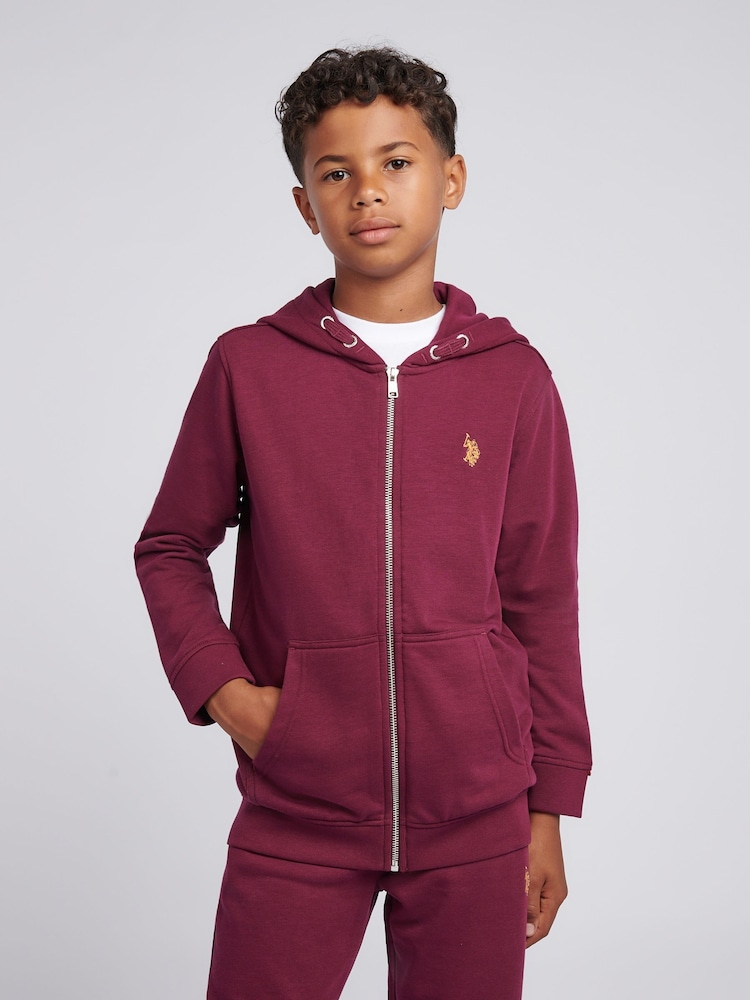 U.S. Polo Assn. Purple Double Horsemen Zip Hoodie - Image 1 of 8 U.S. Polo Assn. Purple Double Horsemen Zip Hoodie - Image 1 of 8