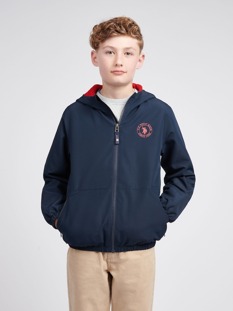U.S. Polo Assn. Blue Boys Fleece Lined Windcheater - Image 1 of 12 U.S. Polo Assn. Blue Boys Fleece Lined Windcheater - Image 1 of 12