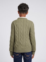 U.S. Polo Assn. Grey Boys Cable Knit Crew Jumper - Image 2 of 7
