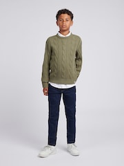 U.S. Polo Assn. Grey Boys Cable Knit Crew Jumper - Image 3 of 7