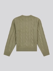 U.S. Polo Assn. Grey Boys Cable Knit Crew Jumper - Image 6 of 7