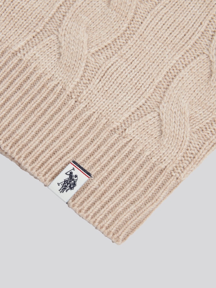 U.S. Polo Assn. Natural Boys Cable Knit Crew Jumper - Image 7 of 7 U.S. Polo Assn. Natural Boys Cable Knit Crew Jumper - Image 7 of 7