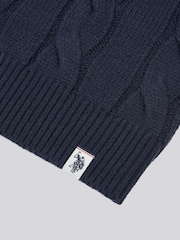 U.S. Polo Assn. Blue Boys Cable Knit Crew Jumper - Image 7 of 7