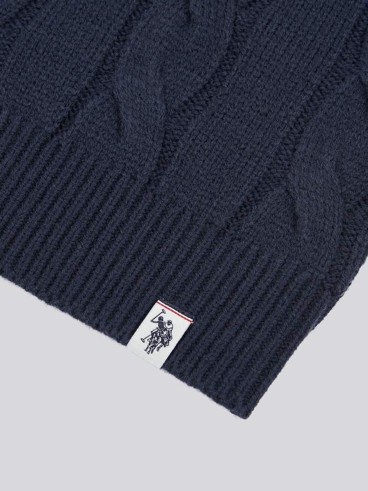 U.S. Polo Assn. Blue Boys Cable Knit Crew Jumper - Image 7 of 7 U.S. Polo Assn. Blue Boys Cable Knit Crew Jumper - Image 7 of 7