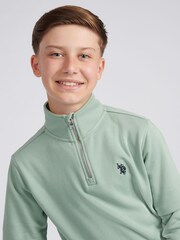 U.S. Polo Assn. Green Double Horsemen ¼ Zip Sweatshirt - Image 2 of 8