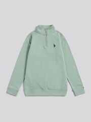 U.S. Polo Assn. Green Double Horsemen ¼ Zip Sweatshirt - Image 6 of 8