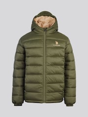 U.S. Polo Assn. Green Hooded Quilted Jacket - Image 5 of 9