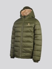 U.S. Polo Assn. Green Hooded Quilted Jacket - Image 6 of 9