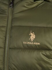 U.S. Polo Assn. Green Hooded Quilted Jacket - Image 9 of 9