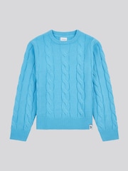 U.S. Polo Assn. Heritage Blue Boys Cable Knit Crew Jumper - Image 5 of 7