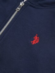 U.S. Polo Assn. Blue Double Horsemen Zip Hoodie - Image 4 of 5
