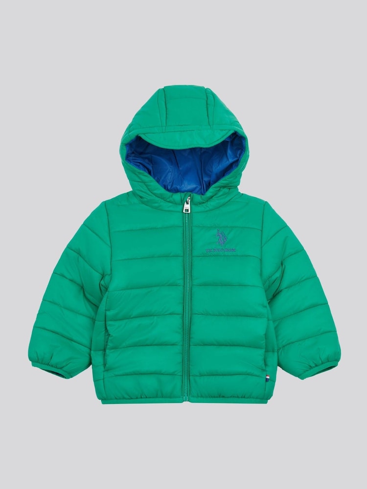 U.S. Polo Assn. Golf Green Hooded Quilted Jacket with Peak - Image 1 of 4