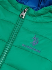 U.S. Polo Assn. Golf Green Hooded Quilted Jacket with Peak - Image 3 of 4