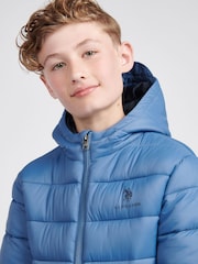U.S. Polo Assn. Blue Hooded Quilted Jacket - Image 4 of 9