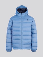 U.S. Polo Assn. Blue Hooded Quilted Jacket - Image 5 of 9