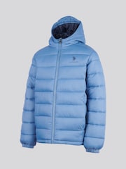 U.S. Polo Assn. Blue Hooded Quilted Jacket - Image 6 of 9