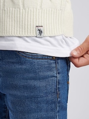 Weiß - U.S. Polo Assn. Boys Cable Knit Funnel Jumpers - Bild 2 von 7