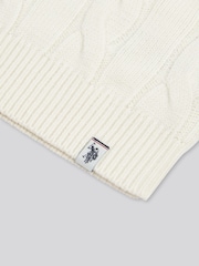 Weiß - U.S. Polo Assn. Boys Cable Knit Funnel Jumpers - Bild 7 von 7