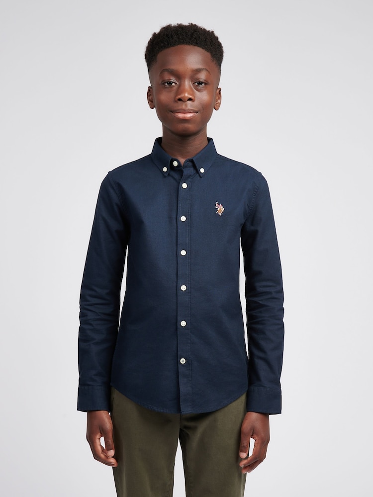 U.S. Polo Assn Navy Blue Boys Oxford Shirt - Image 1 of 9 U.S. Polo Assn Navy Blue Boys Oxford Shirt - Image 1 of 9