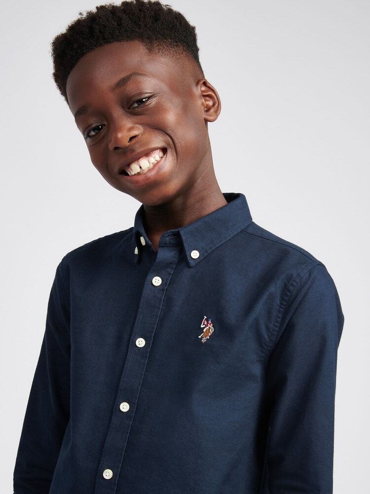U.S. Polo Assn Navy Blue Boys Oxford Shirt - Image 2 of 9 U.S. Polo Assn Navy Blue Boys Oxford Shirt - Image 2 of 9
