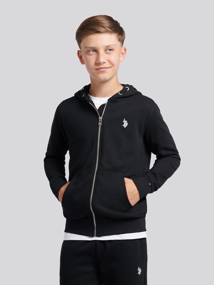 U.S. Polo Assn. Black Double Horsemen Zip Hoodie - Image 1 of 9 U.S. Polo Assn. Black Double Horsemen Zip Hoodie - Image 1 of 9