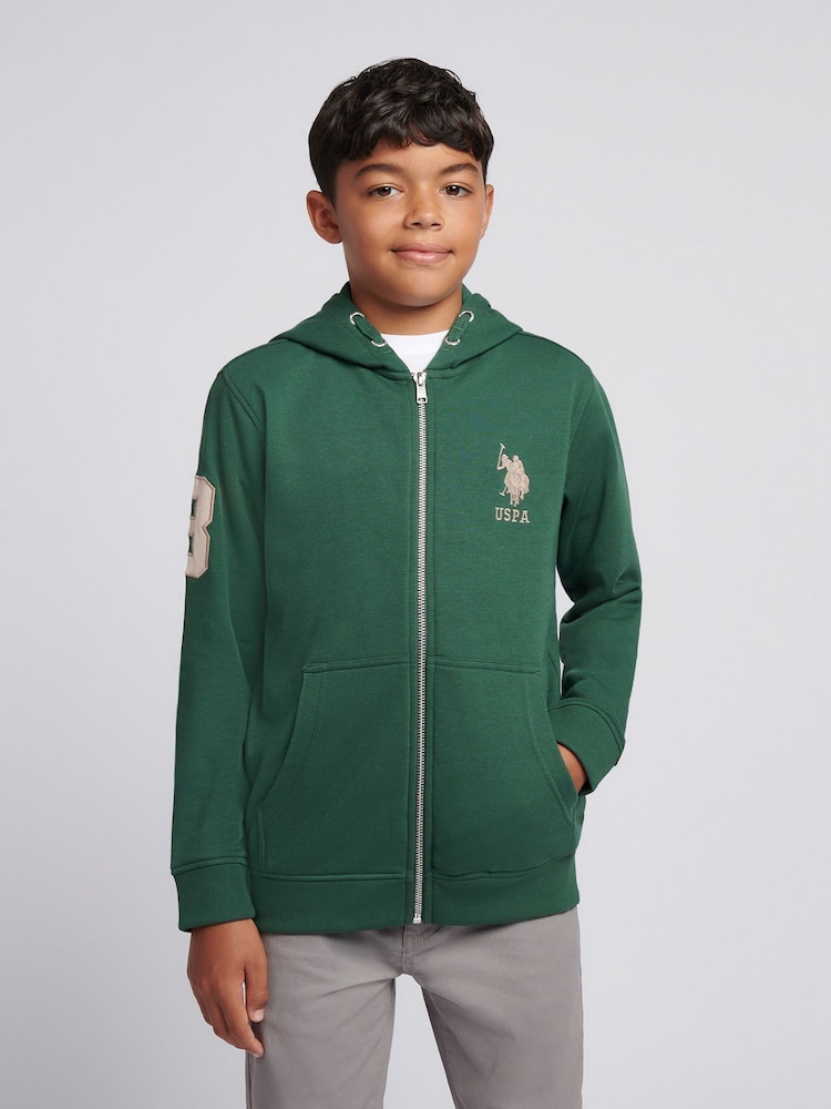 U.S. Polo Assn. Green Boys Player 3 Zip Hoodie - Image 1 of 9 U.S. Polo Assn. Green Boys Player 3 Zip Hoodie - Image 1 of 9