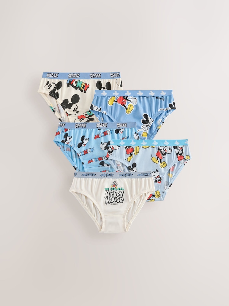 蓝色/白色 - Mickey Mouse Briefs 5 Pack (2-10yrs) - 图片1 / 9