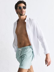 Verde/alb - Snoopy Seersucker Striped 5 Inch Swim Shorts - Imaginea 4 din 9