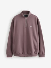 Barbour® Brown Beckhill Half Zip Sweat Top - Image 1 of 1