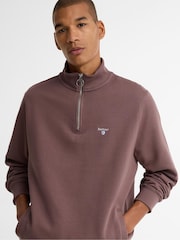 Barbour® Brown Beckhill Quarter Zip Sweatshirt - Image 4 of 5