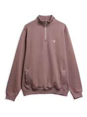Barbour® Brown Beckhill Quarter Zip Sweatshirt - Image 5 of 5