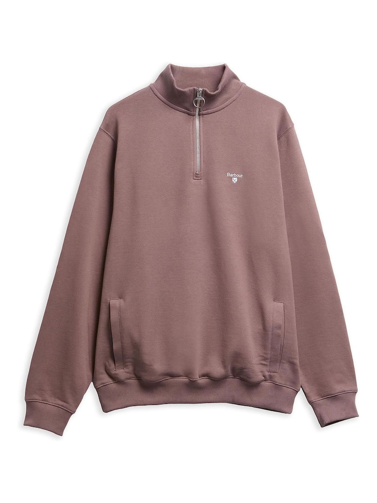 Barbour® Brown Beckhill Quarter Zip Sweatshirt - Image 5 of 5