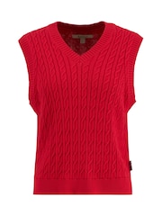 Barbour® Red Hartland Sleeveless Knitted Jumper - Image 7 of 7