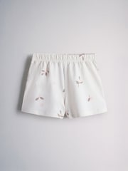 The Set 5 Pack Cotton Jersey Frill Sleeve T-Shirt and Shorts Pyjamas Set Pink/Cream/Brown - Image 10 of 13