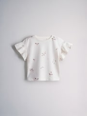 The Set 5 Pack Cotton Jersey Frill Sleeve T-Shirt and Shorts Pyjamas Set Pink/Cream/Brown - Image 11 of 13