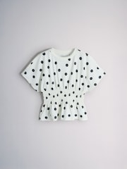 The Set 3 Pack Shirred Waist Cotton Tops Brown/Pink/Spot - Image 5 of 6