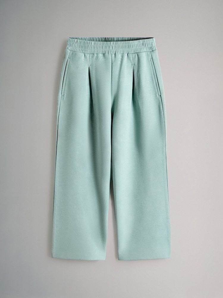 The Set Interlock Cropped Short Sleeve T-Shirt and Wide Leg Joggers Set Teal Blue - Image 2 of 5 The Set Interlock Cropped Short Sleeve T-Shirt and Wide Leg Joggers Set Teal Blue - Image 2 of 5