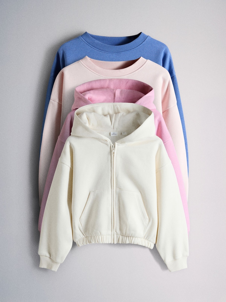 The Set 4 Pack Cropped Zip Through Hoodies and Crews - Imaginea 2 din 6 The Set 4 Pack Cropped Zip Through Hoodies and Crews - Imaginea 2 din 6