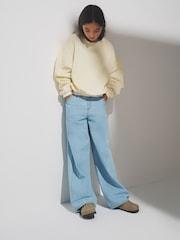 The Set 4 Pack Cropped Elasticated Hem Crews Sweat Top Yellow/Blue/Green/Brown - Image 4 of 6