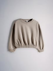 The Set 4 Pack Cropped Elasticated Hem Crews Sweat Top Yellow/Blue/Green/Brown - Image 6 of 6