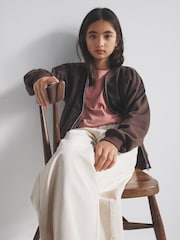 The Set 4 Pack Elasticated Hem Crews and Zip Through Bombers Brown/Cream/Pink - Image 4 of 6
