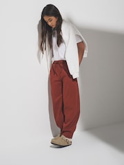 The Set 2 Pack Barrel Leg Joggers Brown/Ecru - Image 1 of 6