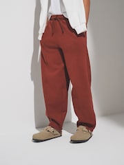 The Set 2 Pack Barrel Leg Joggers Brown/Ecru - Image 3 of 6
